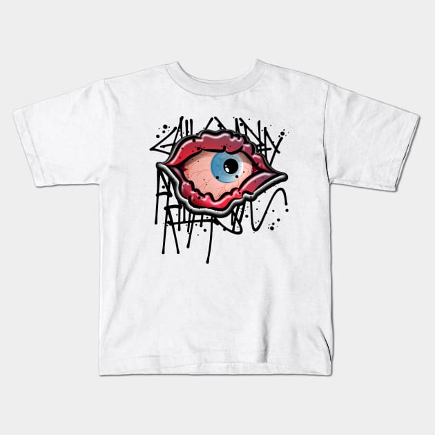 Monster Eye Halloween Kids T-Shirt by Mister Graffiti